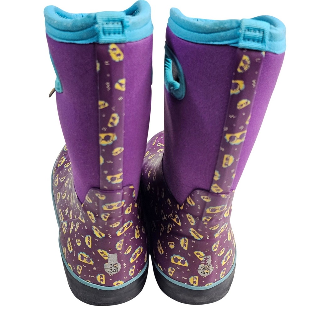 Bogs Kids Classic II Tacos Purple Waterproof Insulated Rain Boots Size 4 Youth - Picture 3 of 7
